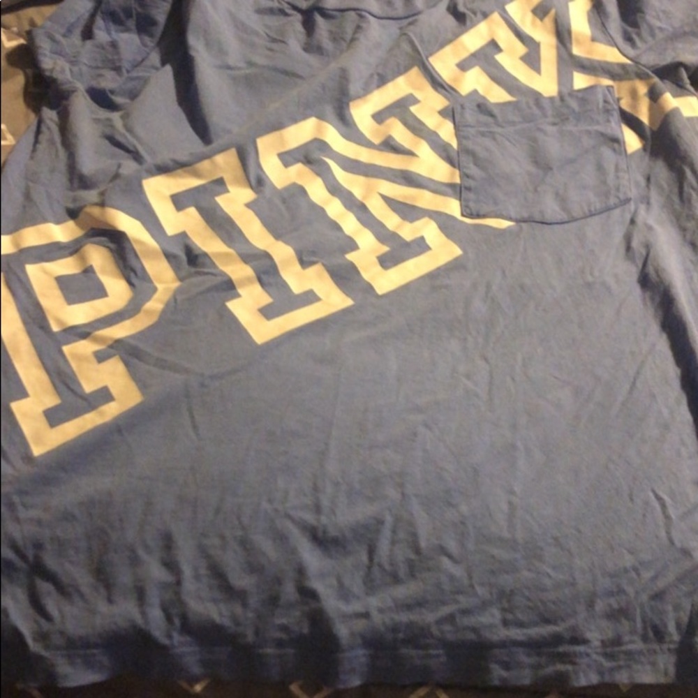 Pink T-shirt periwinkle blue